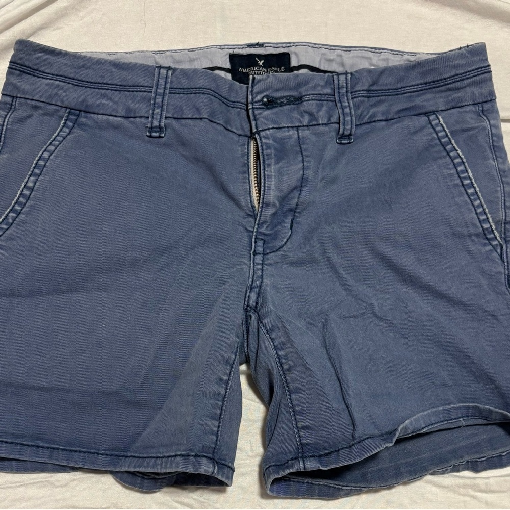 American Eagle Outfitters Blue Bermuda Shorts Classic Style